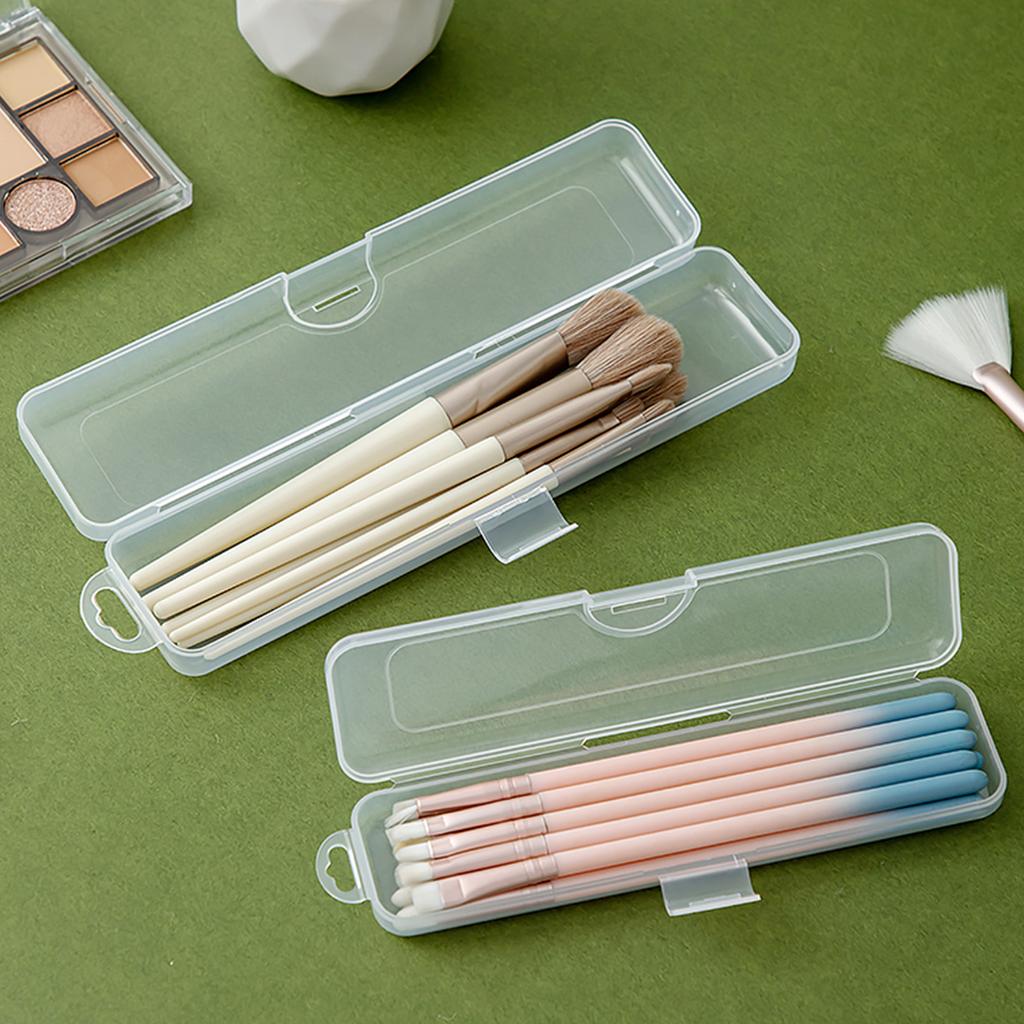 Tragbarer Make-up-Pinsel-Organizer Kunststoff-Kosmetik-Aufbewahrungsbox Mit Staubdichtem Deckel Reise Klar Lippenstift Eyeliner Aufbewahrungskoffer