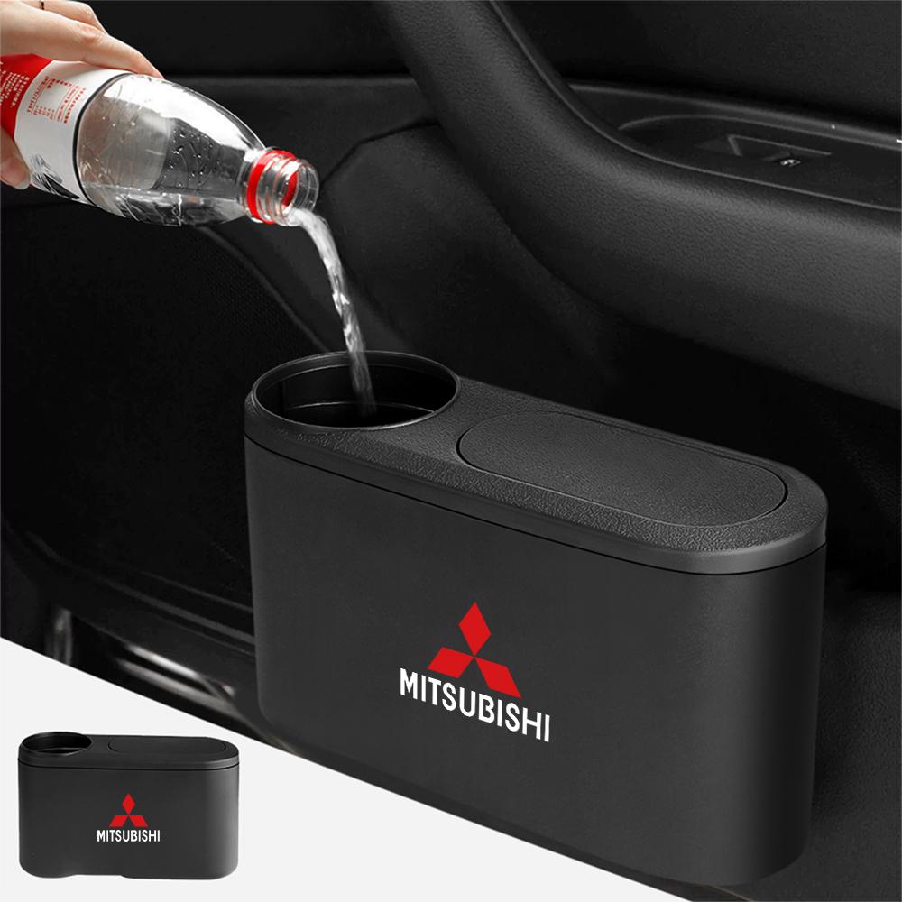 Car Interior Large Capacity Flip Top Trash Can Water Proof Accessories For Mitsubishi ASX I200 Outlander Pajero Eclipse Lancer