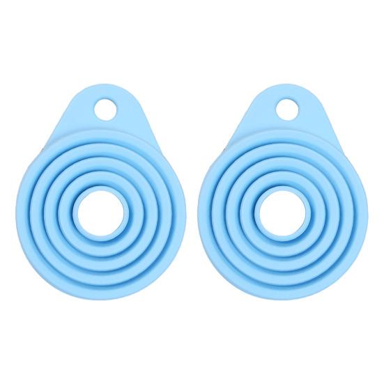 2Pcs Foldable Silicone Funnel, Collapsible Wide Mouth Kitchen Funnel for Oil Liquid, Food Grade Space Saving Funnel