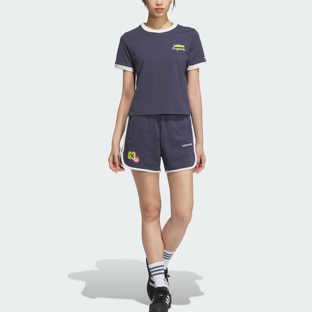 Women's T-Shirt Adidas Originals RETRO T Shirt Women's Dark Navy Blue