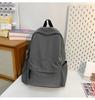 School bag new fashion solid color large capacity school bag Korean version ins versatile simple backpack casual spring outing light backpack