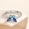 S925 Sterling Silver Blue Butterfly Zircon Ring – Women's Japanese Korean Style, Simple, Unique Finger Accessory