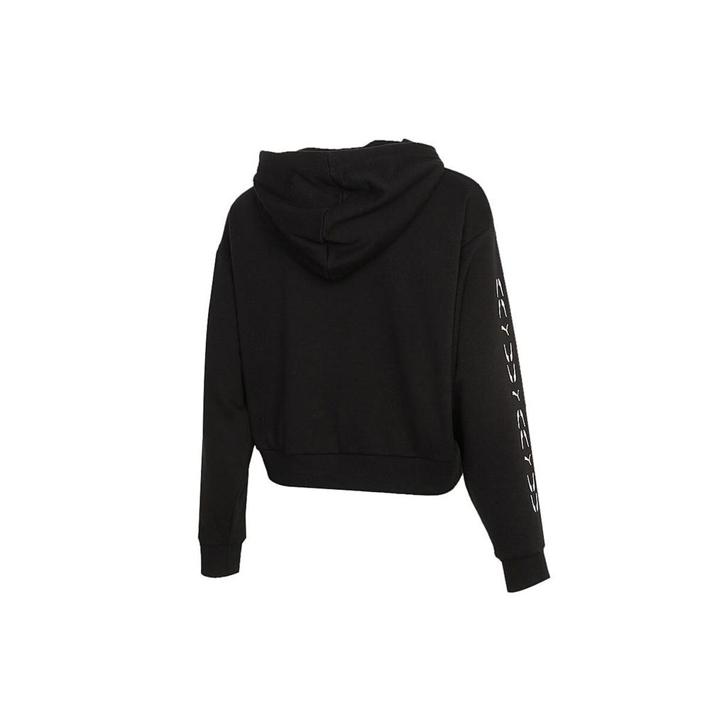 Puma Sport Casual Logo Print Hooded Sweatshirt Women Sweatshirt Black 531244-01