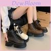 Stylish And Comfortable Women's Chunky Platform Martin Boots For Autumn Fashion
