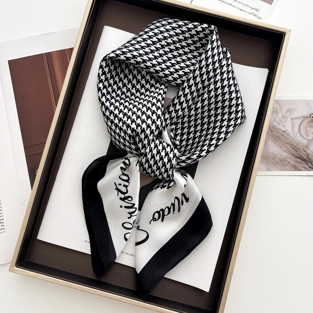 Luxury Square Scarf for Women Soft Satin Neckerchief Female Hair Bands Fashion Ladies Bag Ribbon Headband Bandana Shawl