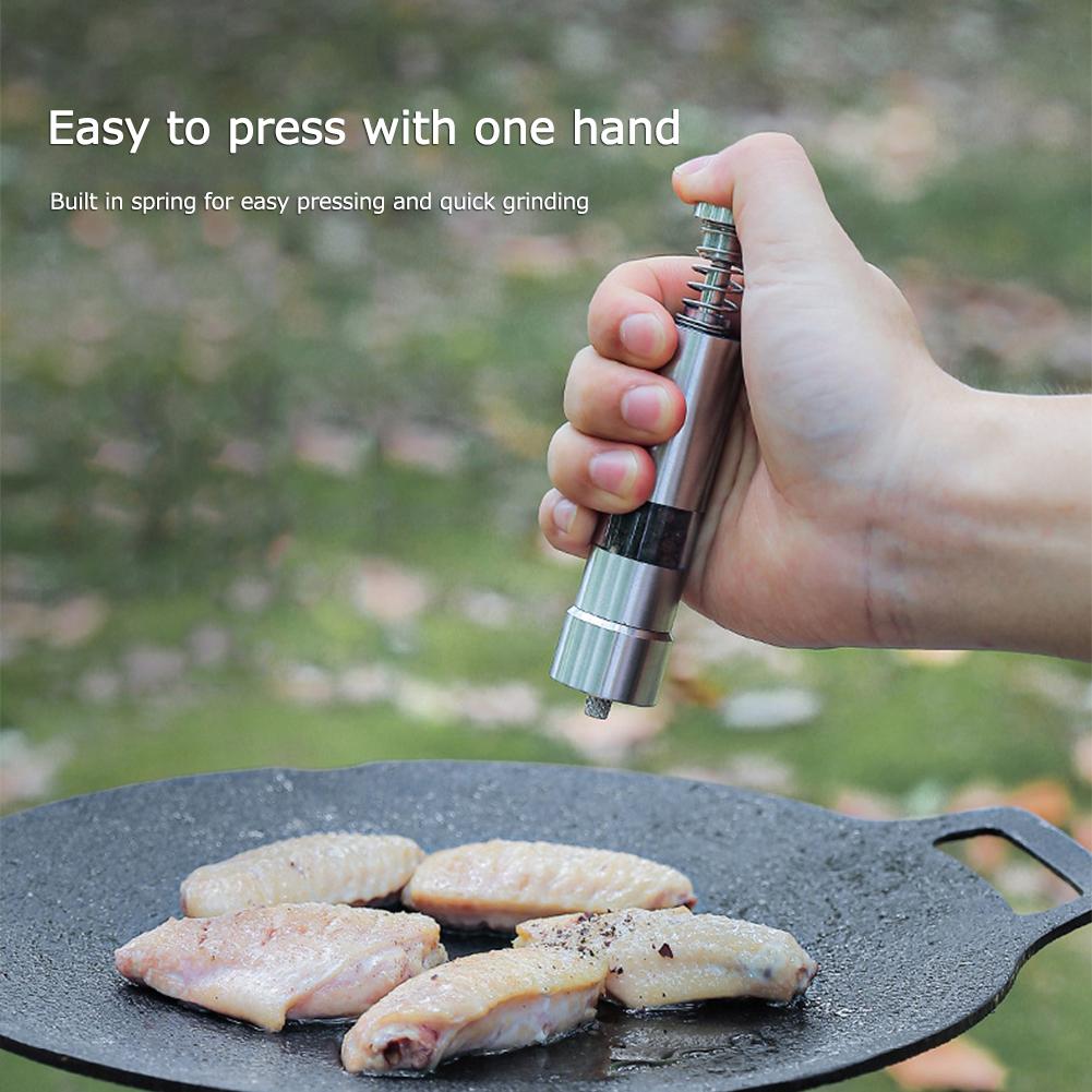 Stainless Steel Thumb Push Spice Sauce Grinders Manual Salt Grinder Fennel Pepper Spices Grinder For Various Spices Kitchen Tool