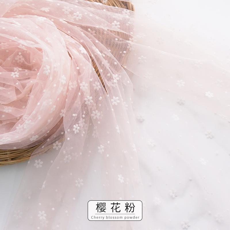 150x100cm/200cm Snowflake Flocked Mesh Fabric For Dresses,Women's Clothing Decoration, Window Screens Handmade DIY Fabric TJ5103