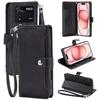 Zipper Pocket Wallet Flip Leather Phone Case for Xiaomi POCO M4 Pro 4G Multi Card Slots Kickstand Cover Wrist Strap