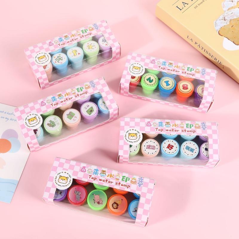 Children's Cartoons Encourage Comments Stamps Kindergarten Teachers Stamp Colored Tap Water Stamp Toys