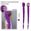 RUMI COS Purple Hair Braids Pony-tail Synthetic Braids Hairstyle Long Ponytail with Clips for Kids Girls Halloween Christmas