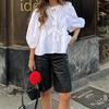 2024 Sweet Casual Puff Sleeve Tie-Up Shirt