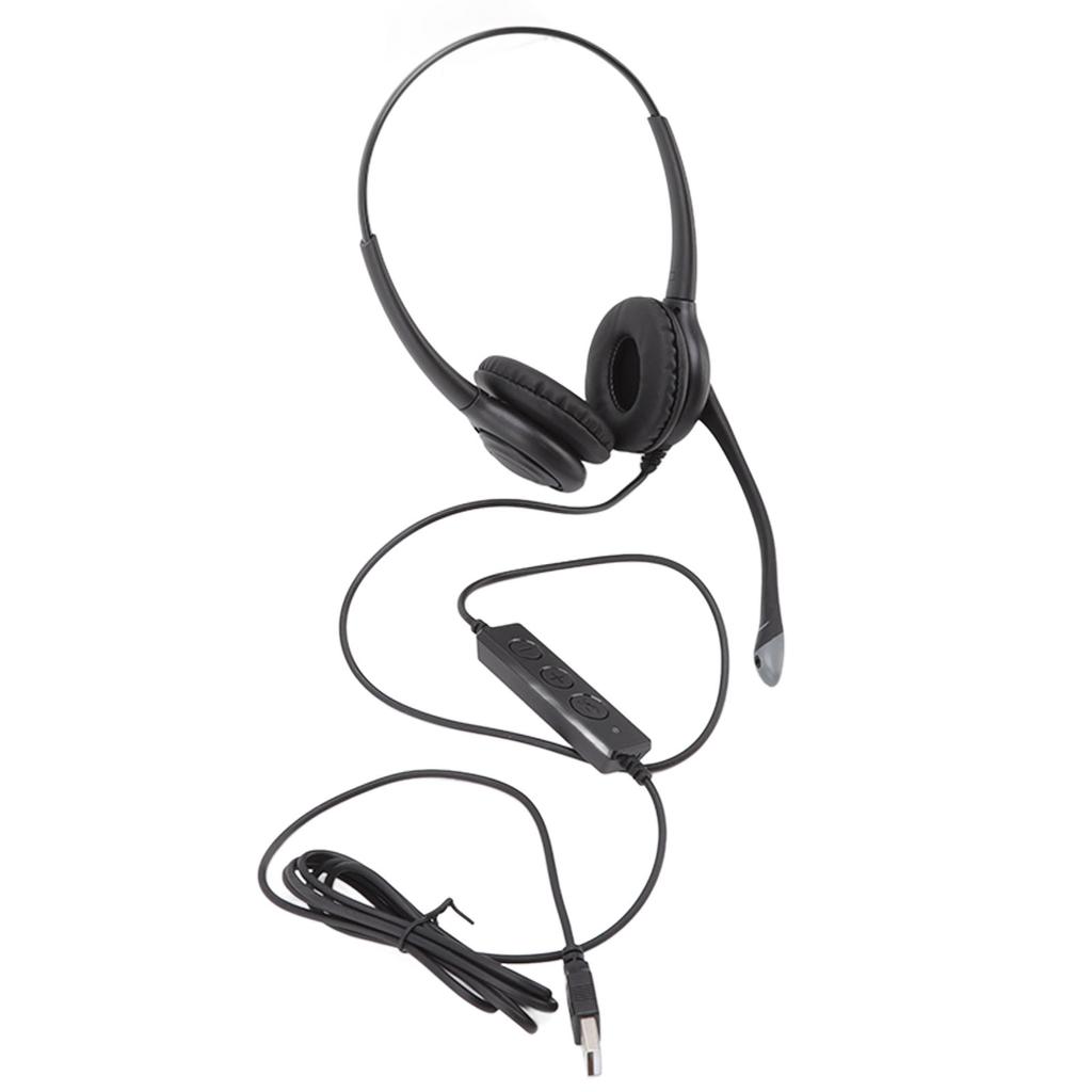 Customer Service Headset Noise Reduction Ergonomic Clear Call Volume Control USB Headset with