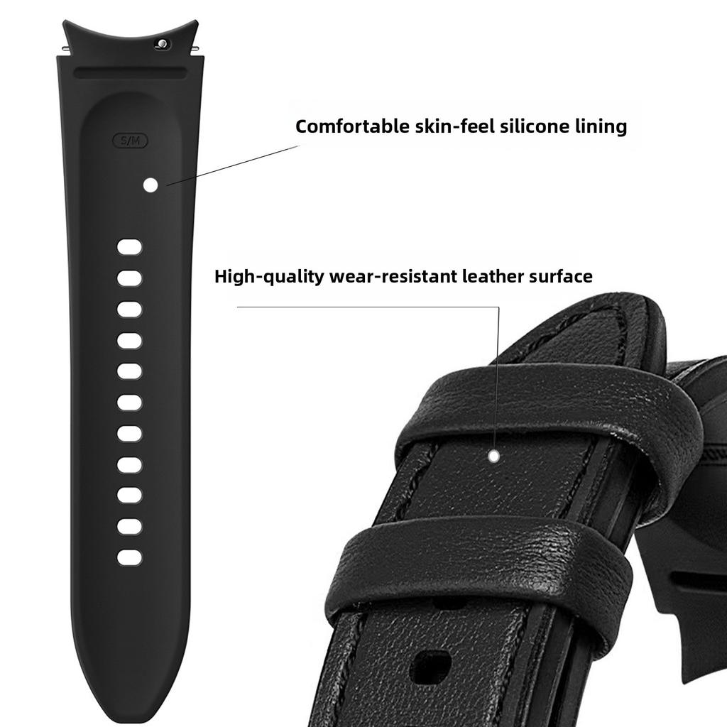 Applicable To Samsung Galaxy Watch6 Strap Leather Silicone Sticker Watch4th Generation 5th Generation 42/46mm Universal