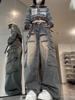 Harajuku 90. léta Y2k Vintage Baggy Jeans Ženy Grunge Prané Více kapes Džínové Cargo Kalhoty Nízký růst Ležérní široké kalhoty
