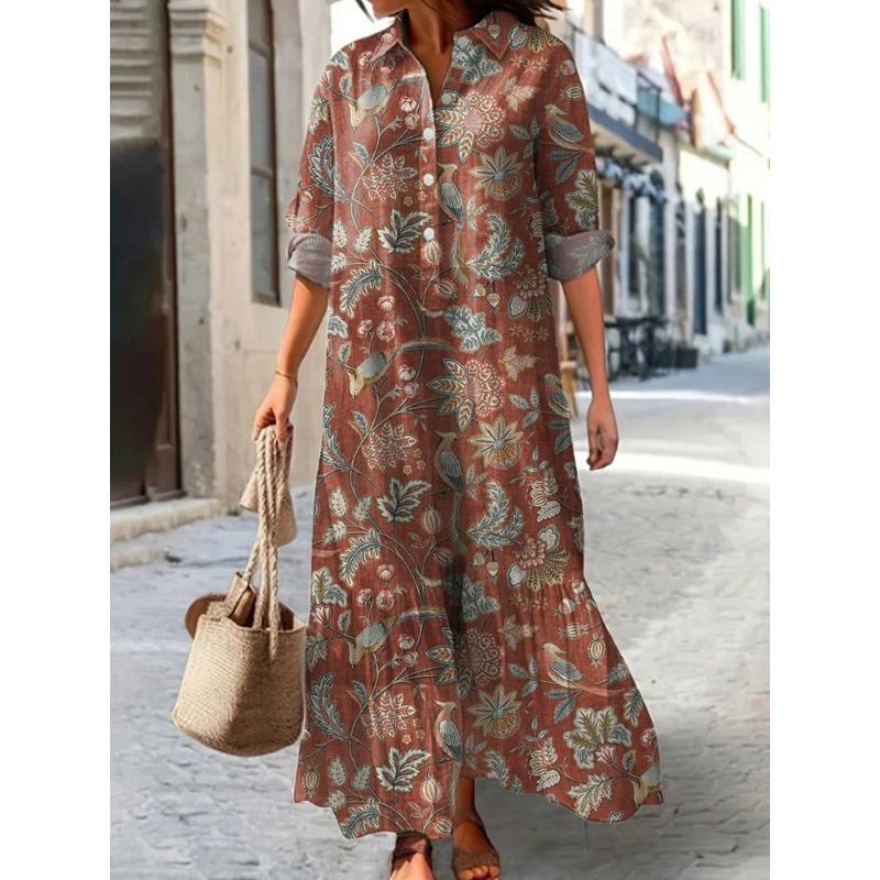 IHUASU Fashion Autumn Winter Long Sleeve POLO Neck Casual Dresses