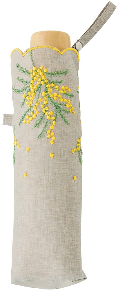 BECAUSE Folding Mimosa Umbrella, Embroidery, Mini, Gray, B-095266
