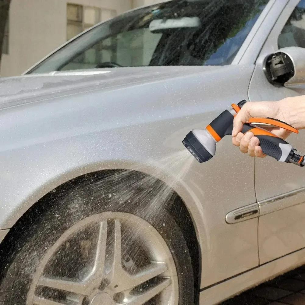 Pistola ad Acqua da Giardino a 8 Getto Ugello Tubo Multifunzionale Domestico Lavaggio Auto Cortile Spruzzatore Acqua Tubo Tubo Ugello Strumenti Spruzz