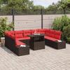 Garden Sofa Set 10 Pieces Brown Poly Rattan
