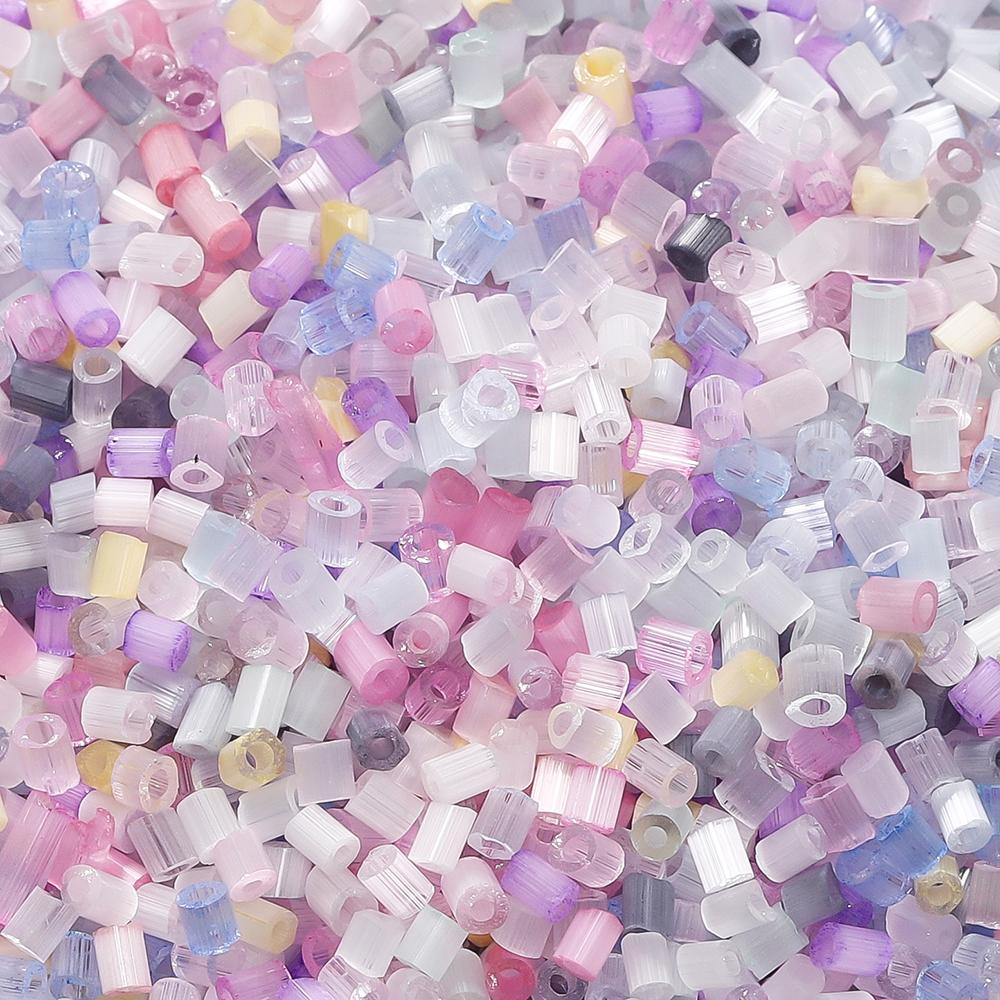 500pcs/lot 2mm Glass Colorful Tube Bead Round Spacer Loose Beads for Jewelry Making DIY Findings Crafts Accessories