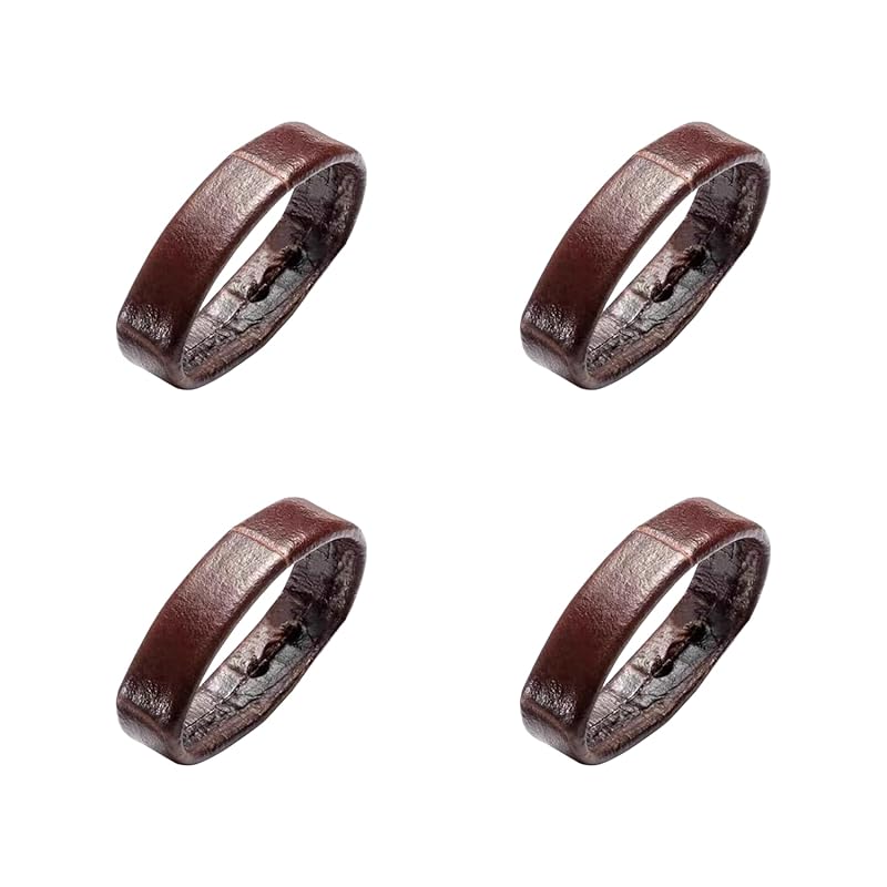 

[Jumpsunfun] Ring for watch belt leather band leather loop keeper genuine leather watch band holder set of 4 18mm brown