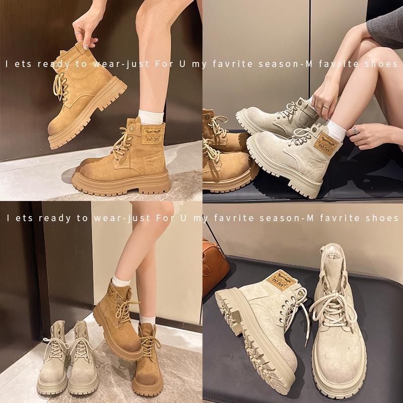 Fashion 2025 New Winter Chunky Women Boots Classic Retro Genuine Leather Ladies Combat Hiking Ankle Short Booties Shoes Leisure Size 40