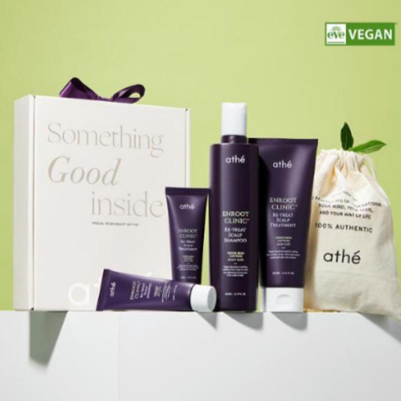 Athe Enroot Clinic Shampoo Gift Set (Shampoo 360ml + Treatment 200ml + 40ml×2 & Gift Packaging)