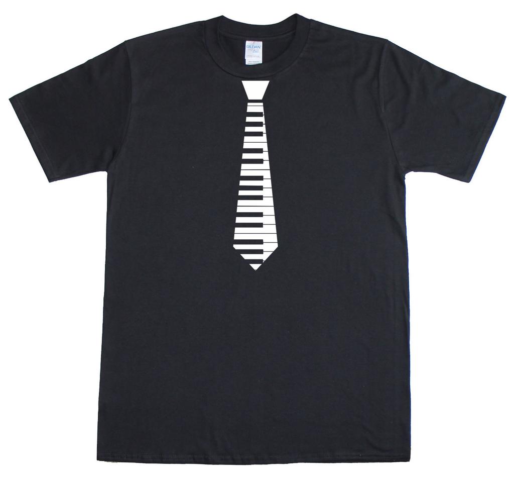 Piano Tie Classic Funny Retro 80's funny Mens Regular Fit Cotton T-Shirt