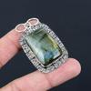 Sterling Silver Labradorite Stone Wife Bezel Handcrafted Engagement Boho Pendant