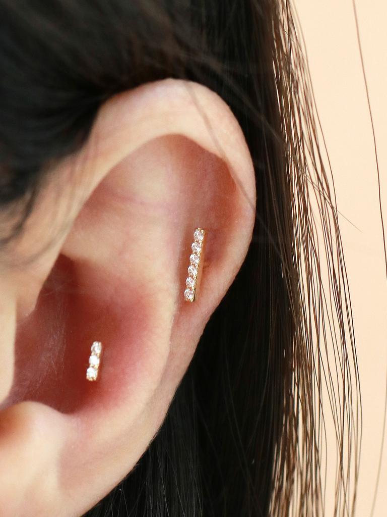 Minimalpiercing 14K Cubic Stick Piercing Earrings S, M