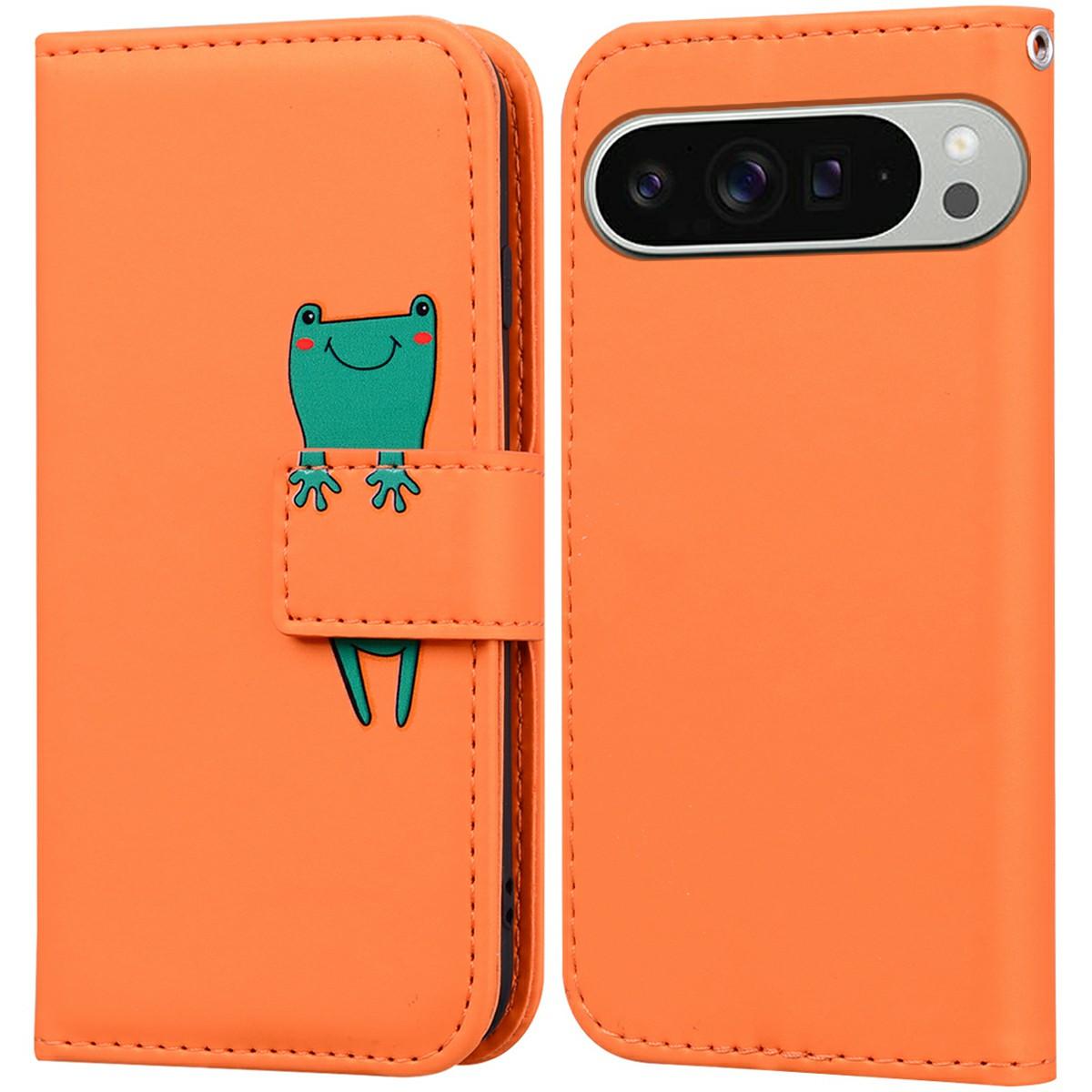 

For Google Pixel 9 Pro XL Case Cartoon Pattern Wallet Leather Phone Cover A