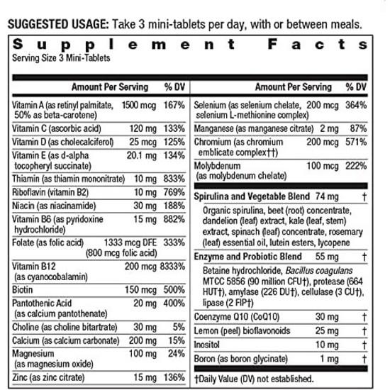 Rainbow Light 50+ Multivitamin Mini-Tablet Gluten-Free, 180 Pieces, 180 Tablets, 3 Pieces,Korean Health Food