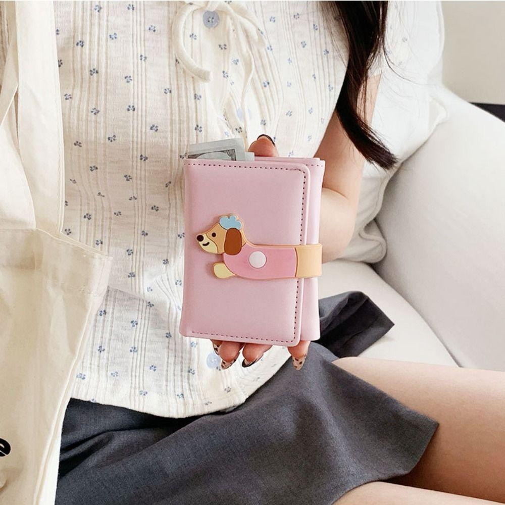 Ultra Thin Sausage Dog Wallet Korean Style Coin Pouch Casual PU Leather Card Holder  Men