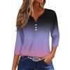 Damen Lässige Mode V-Ausschnitt Locker Vielseitig Farbverlauf Drei-Viertel-Ärmel