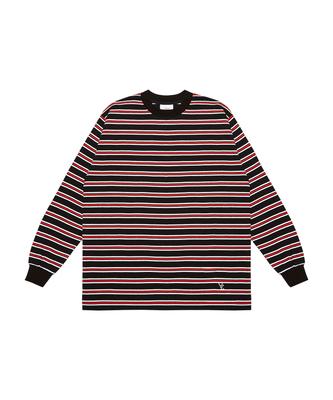Bajal Vz Logo Big Oversized Border Long Sleeve T-Shirt Black