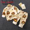 Childrens Warm Milk Silk Pajamas With Animal Prints For Autumn And Spring