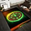 Mystic Rune Circle Design Rug Non-slip rug suitable for living room and bedroom sofas
