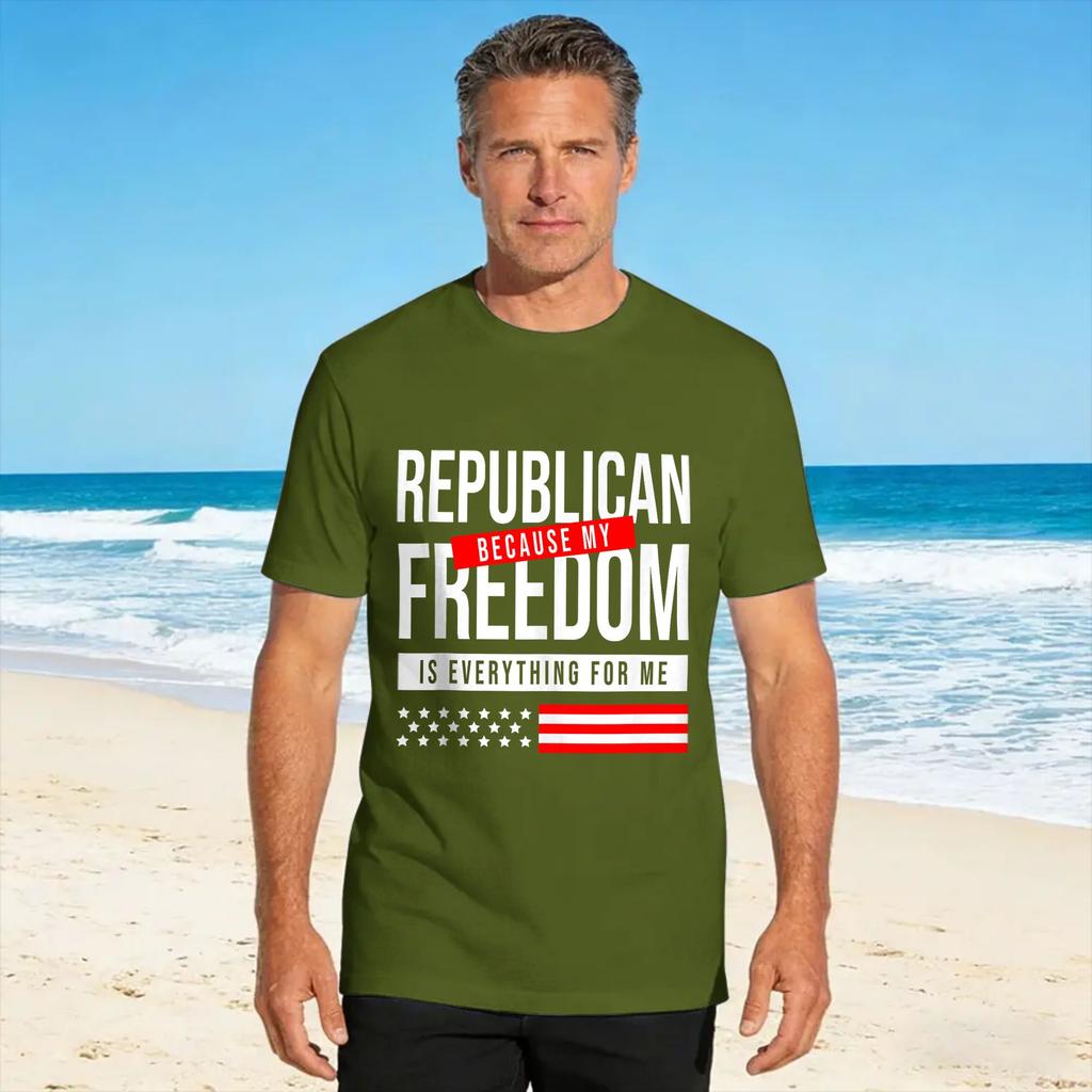 Conservative Republican Freedom Cotton Tshirt For Unisex Beach Vintage T Shirts Hip Hop Tee Shirt Oversize Dropshipping Tops