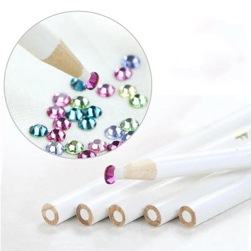 1Pc  Nail Art Rhinestones Gems Pick Up Wax Pencil Sequins Beads Diamond Crystal Dotting Self-adhesive Picker Pen