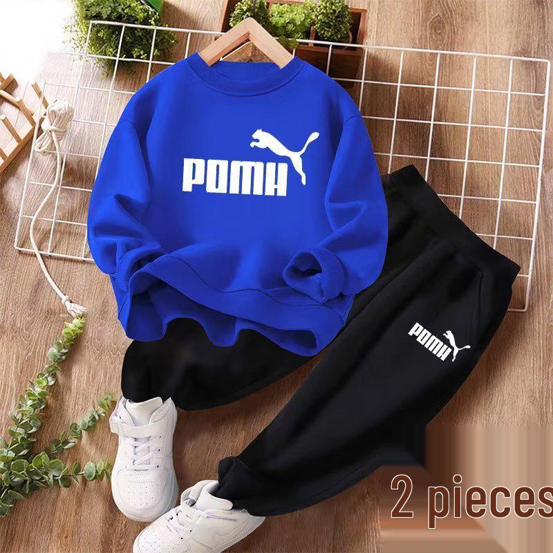 

Хлопчачий модний світшотний комплект осінь 2025 - Стильний вуличний одяг для старших дітей 140cm синій