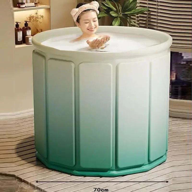 Foldable Bathtub Portable and Durable Adult Bathtub Long-lasting Temperature Control Lock Type Bath Tub Non Installed Bathtub