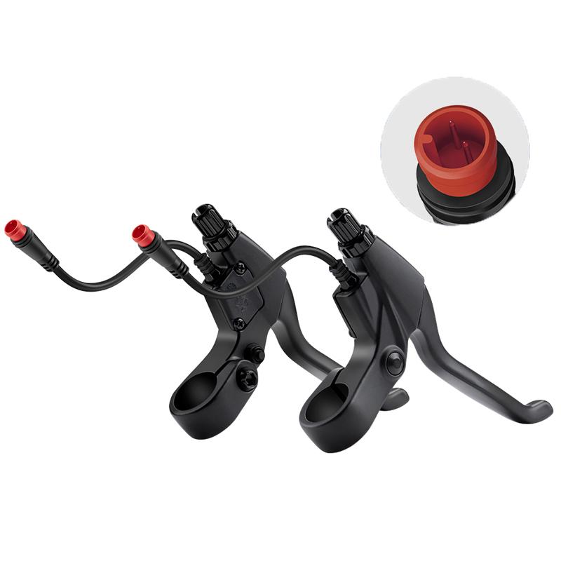 2 Pin Brake Levers for Electric Bicycle Brake Lever Handle Bar Grips 2 Wires Left & Right E-Bike Replacement Parts