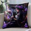 1pc Pillowcase, Magic Witch Black Cat Snowy Owl Print Pillowcase, Soft and Comfortable Polyester Short Plush Fabric, Single-Sided Print, Pillow Insert