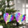 Y2K love Heart Pattern Acrylic Drop Earrings for Women Girls Colorful peach heart LGBT Stud Earrings Lover Jewelry Christams Valentine's Day Gifts