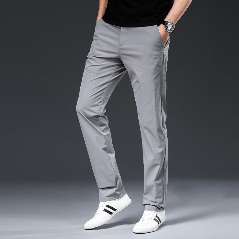 

Fengmao Men s High-Elastic Anti-Wrinkle Straight Casual Trousers 35