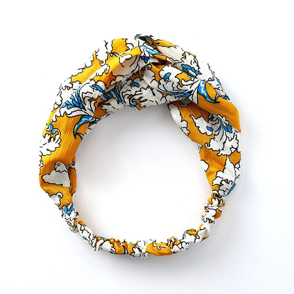 Multi-color Knotted Yoga Floral Turban Women Headband Elastic Hairband Headwrap