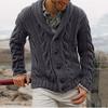 Autumn Winter Warm Sweater Men's Cardigan Knitted Long Sleeve Breasted Collar Jacket Coat Casual Fashion Knitwear Clothing