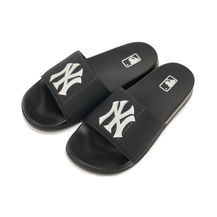 MLB Slipper New York Yankees Classic Sports Casual Slide Sandals Unisex Footwear Black White 3ALPAD323-50BKS