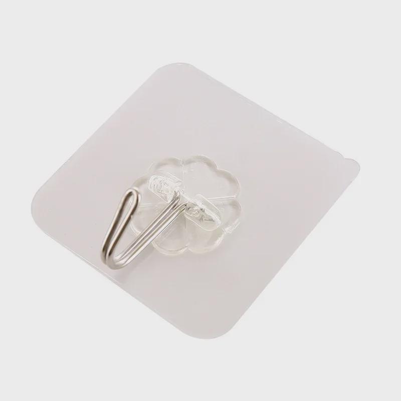 Transparent Strong Adhesive Wall Hook - No Punch, Traceless, High Load-bearing Sticky Hook for Easy Hanging