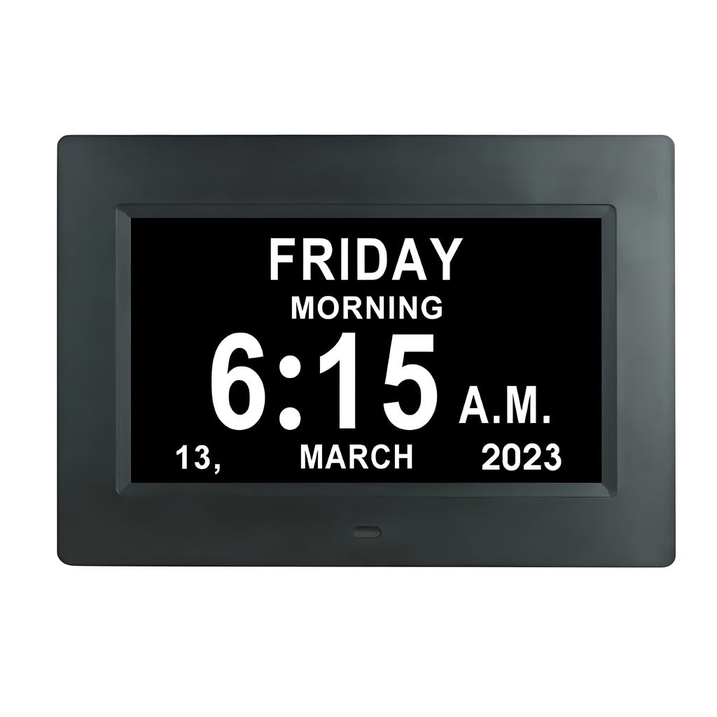 7 Inch Jumbo Display Digital Clock | Auto-Dimming & Extra Large Digits | Date Day Temperature for Bedside Desk