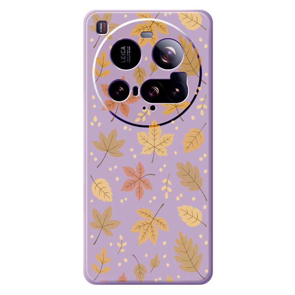 For Xiaomi 15 Ultra Case Leaves Pattern Printing Straight Edge TPU Phone Back Cover